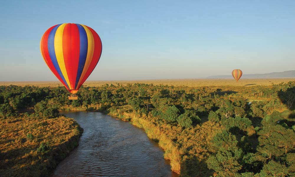 Balloon safari - floating over the Mara river