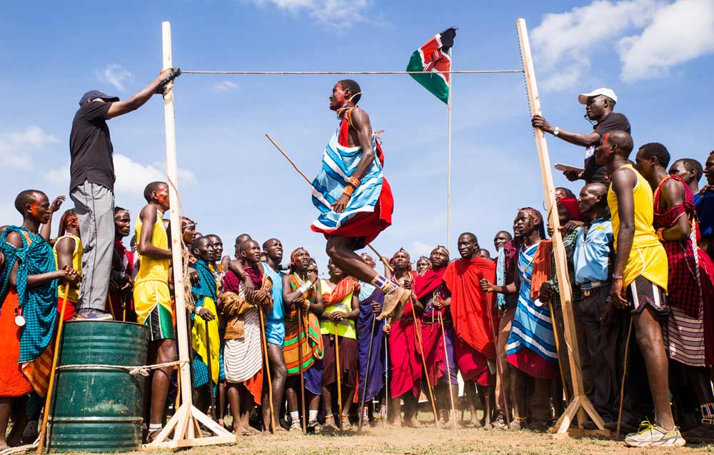 Maasai Olympics standing high jump